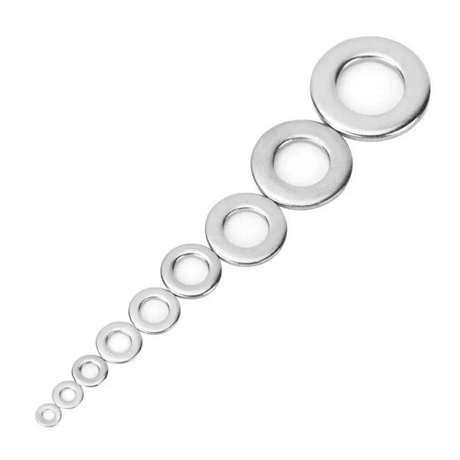 580 шт нержавеющая сталь плоская шайба крепеж Ассортимент Набор M2 M2.5 M3 M4 m5 m6 m8 m10 m12