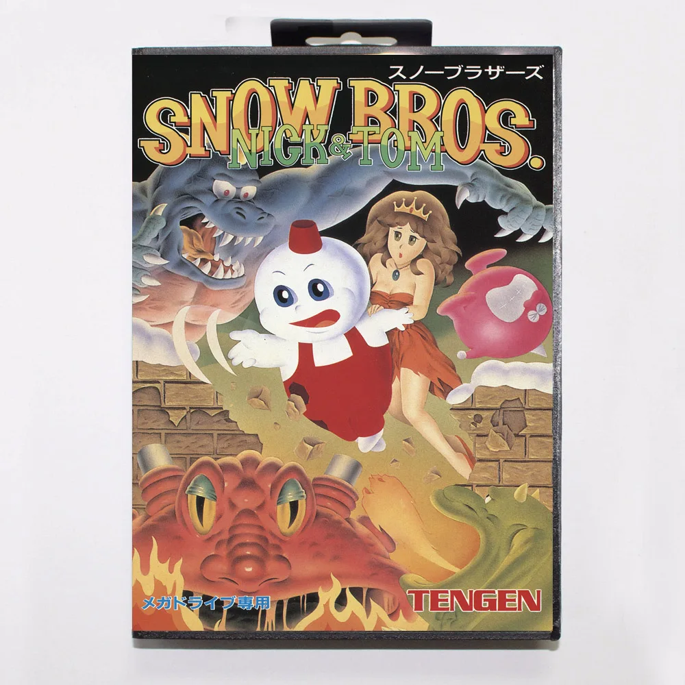Игровой картридж Snow Bros Nick & Tom 16 бит игровая карта MD с розничной коробкой для Sega Mega