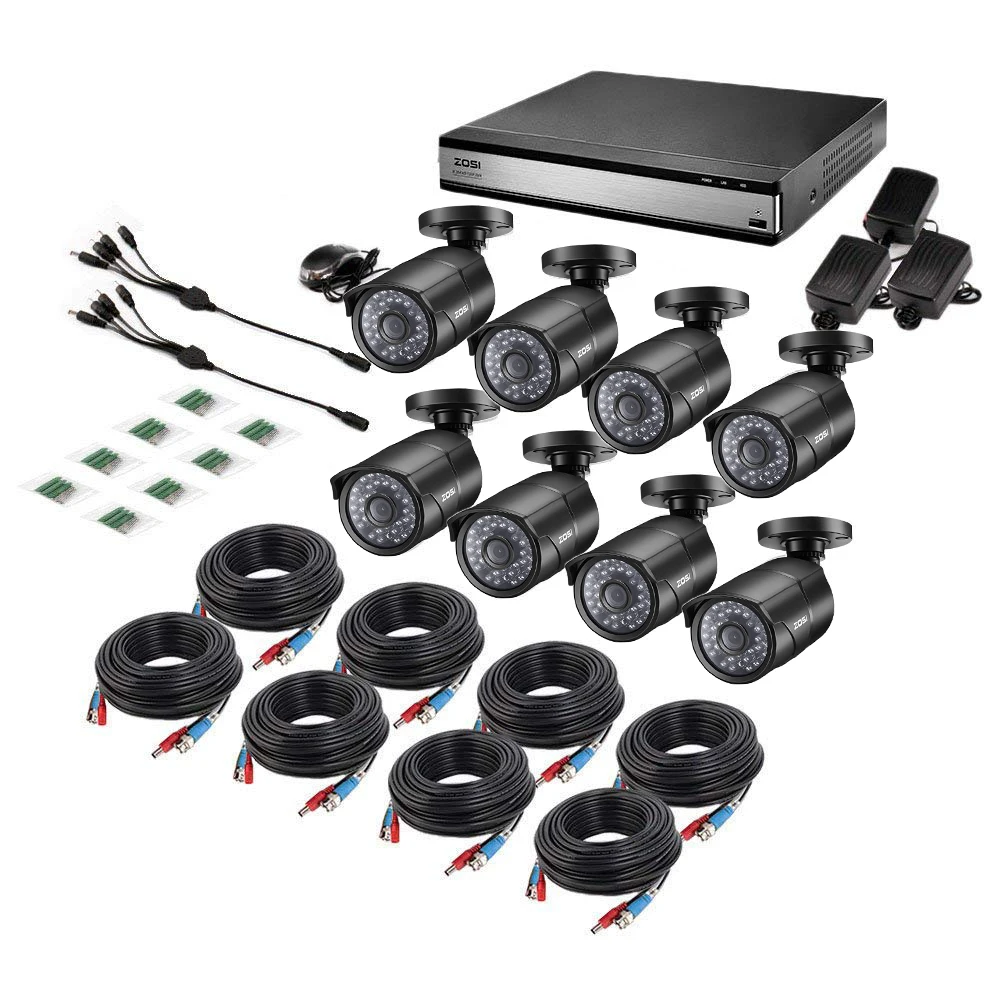 ZOSI 1080P 16 канал CCTV Регистраторы Системы ночного видения Bullet Камера, для наблюдения, безопасности, видео Камера DVR комплект HDD