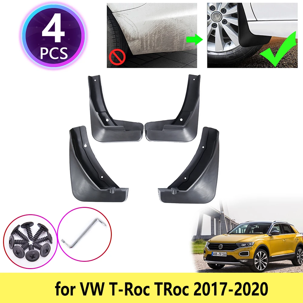 4 шт. Брызговики аксессуары для Фольксваген T-Roc TRoc T Roc 2017 2018 2019 2020 | Автомобили и
