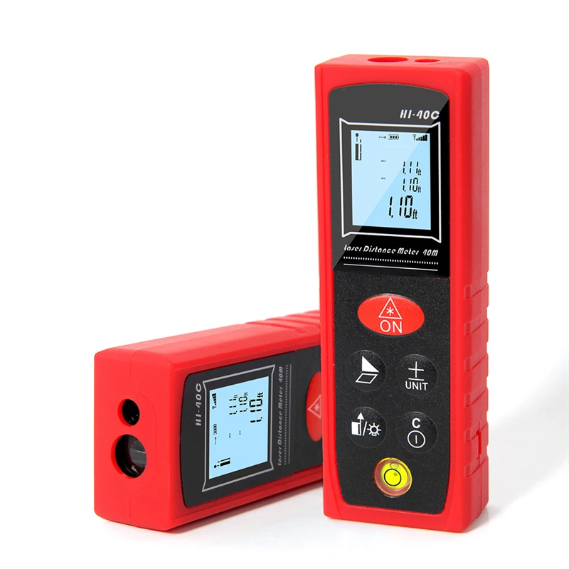 

HI-40C 40m Mini Handheld Laser Rangefinder High Precision Digital Display Laser Distance Meter Red Matte Measuring Tools