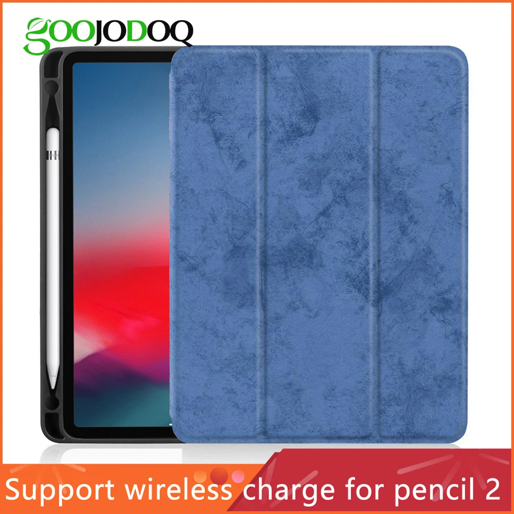 Для iPad Pro 12,9 чехол с карандашом держатель из искусственной кожи TPU мягкий чехол для iPad Pro 12,9 чехол Беспроводная зарядка