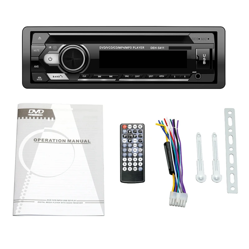 Universal 1 Din Bluetooth Car Stereo MP3 Player Autoradio CD VCD DVD AUX USB FM Radio Auto Audio | Автомобили и мотоциклы