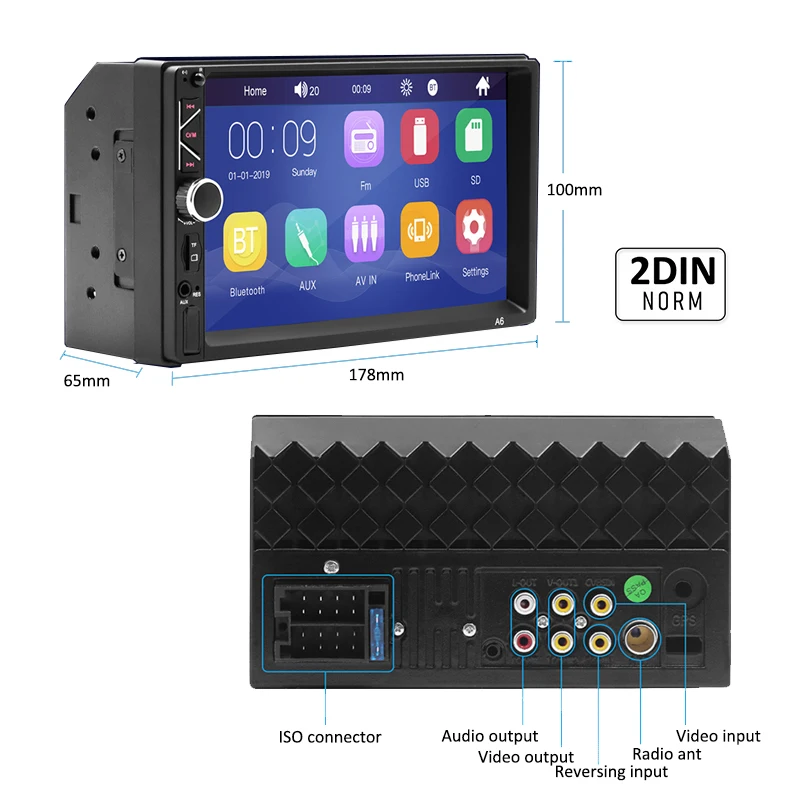 Автомагнитола 2 Din Mirror Link аудио видео MP5 плеер Bluetooth Handsfree A2DP USB TF Aux стерео система 7 дюймов головное устройство PHYEE A6