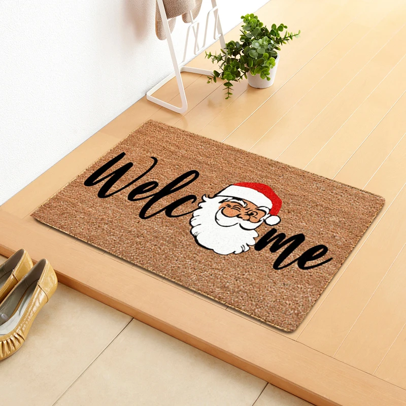 

Новый рождественский мультяшный Придверный коврик, многофункциональный впитывающий нескользящий коврик для входной двери для кухни, спал...