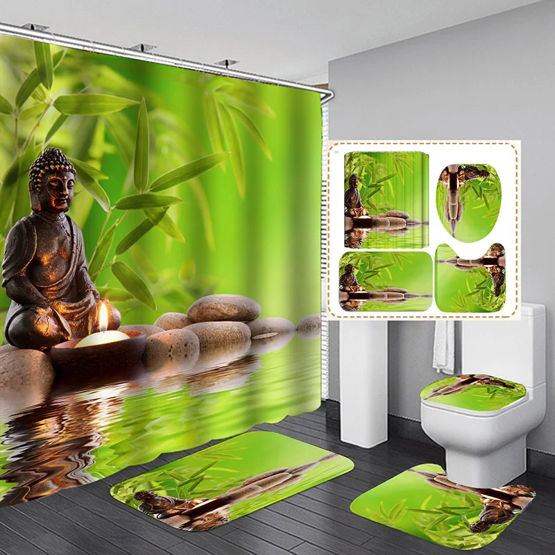Водопад дерево озеро 3D пейзаж Водонепроницаемая занавеска для душа Ванная