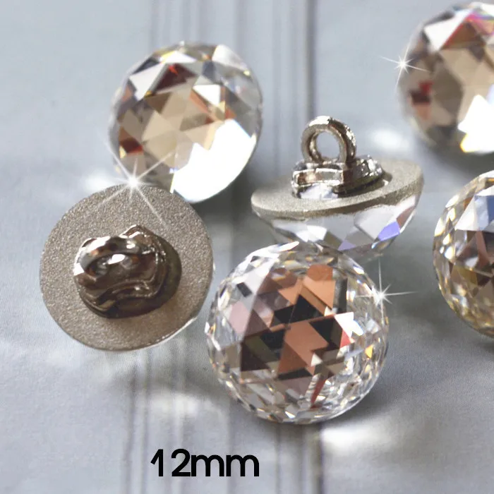 

Shining! Crystal button shirt with diamond buttons, chiffon cuffs, rhinestone diy clothing accessories