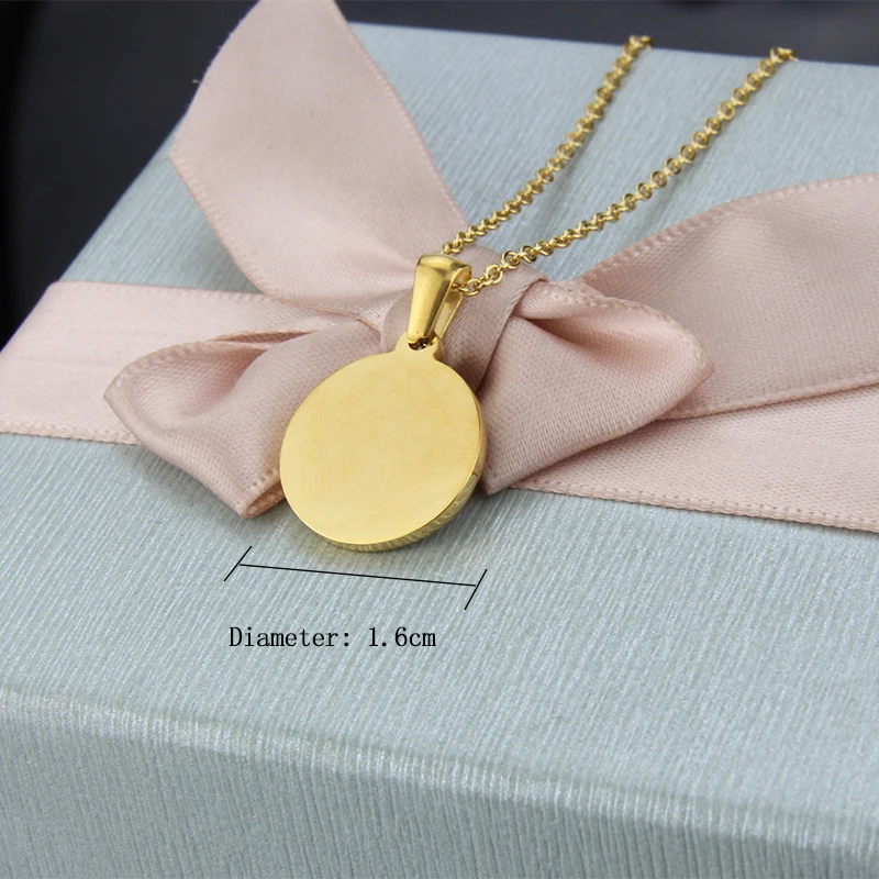 SUNSLL золотой из нержавеющей стали белый корпус письмо кулон ожерелье Женская мода