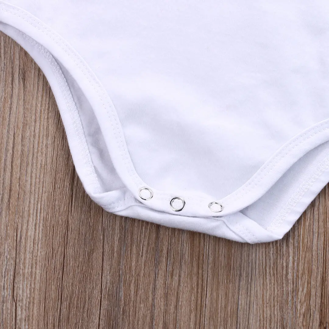 Bayi Anak Laki-laki Gadis Celana Kodok Pakaian Kasual Lengan Pendek Huruf Cetak Baju Jumpsuit Sunsuit Baju Monyet Pakaian Pakaian 0-2T