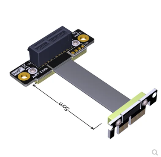 Удлинительный кабель PCIe 3 0x1 к x1 R11SL-TL двойной 90 градусов прямой угол 8G/bps PCI Express 1x