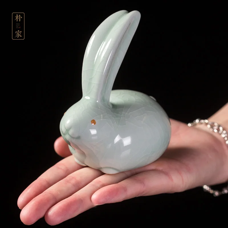 

|Tea pet ornaments on the rabbit tea table of tinghuai kiln