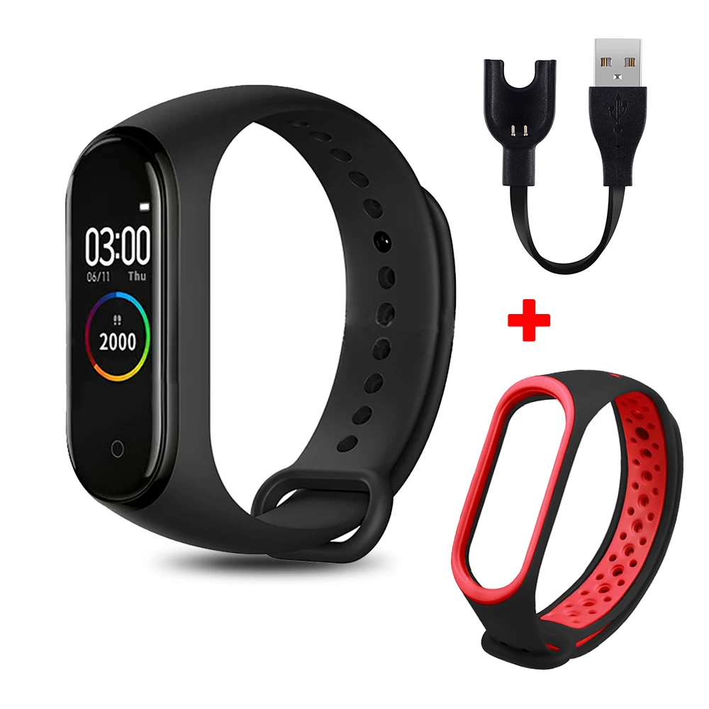 

M4 Smart Bracelet Color Screen Smart Band Sport Fitness Pedometer Blood Pressure Wristband Walk Step Counter Men Women Watch