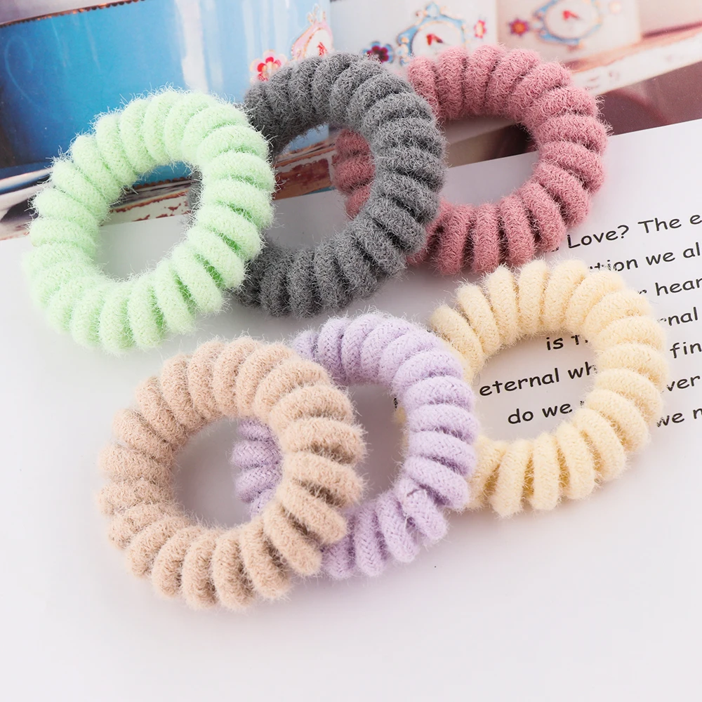 Эластичный вязаный телефонный провод Волосы Резинки женские аксессуары для