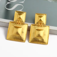 ztech new style gold color metal square pendant geometric earrings for women za bijoux high quality trendy accessories brincos