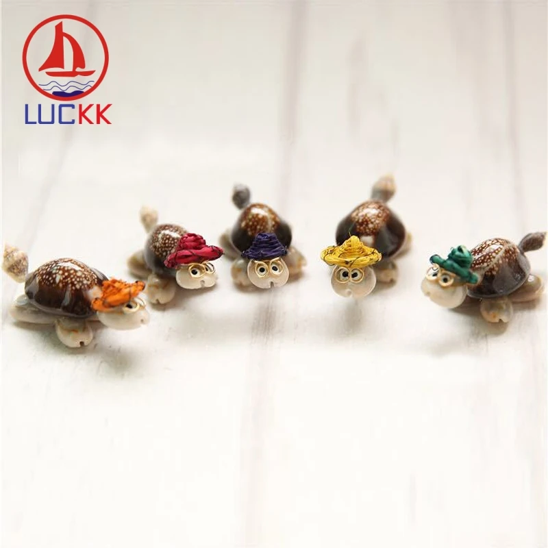 LUCKK Mediterranean Style Cute Sea Turtle Figurine Shell Creative Key Chains Bag Ring Miniature Marine Crafts Gifts Souvenir | Дом и сад