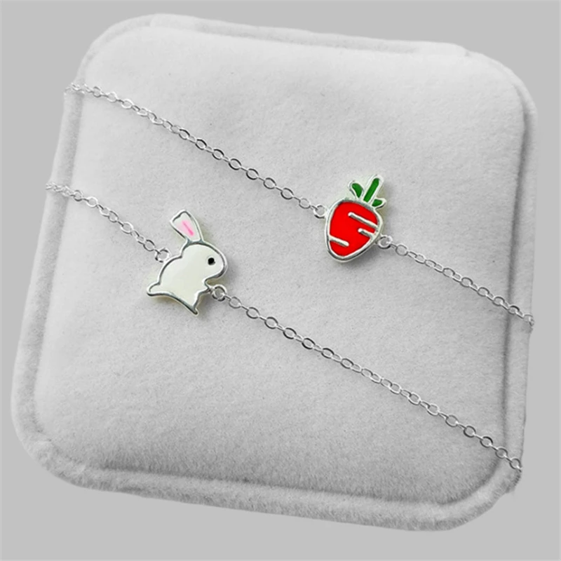 Милый Забавный романтичный браслет с кроликом и для девочек регулируемый