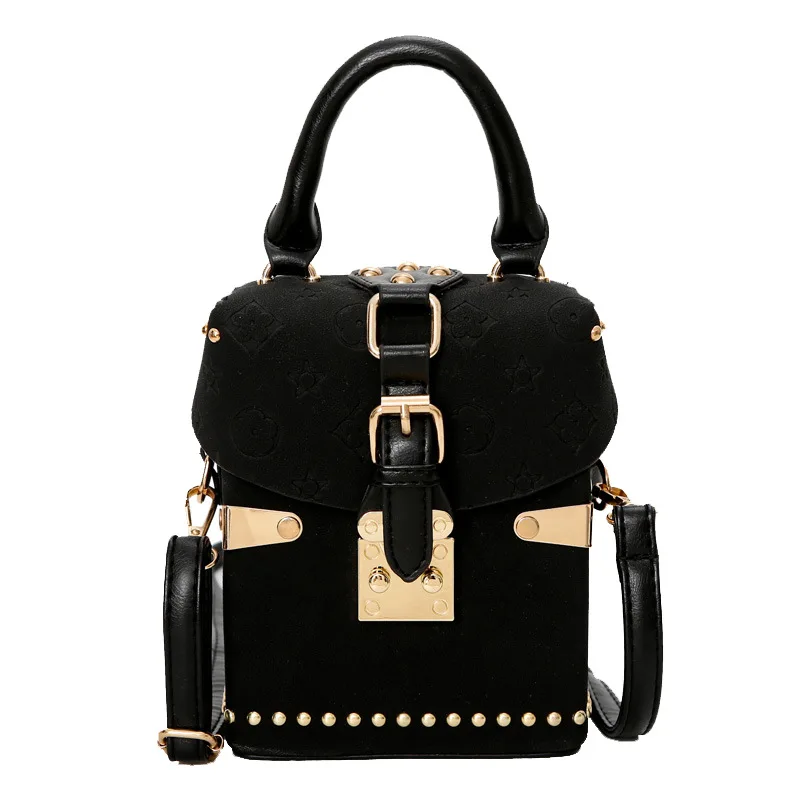 

Luggage female 2020 new printing bag rivet personality fashion matte handbag wild women's single shoulder messenger small box
