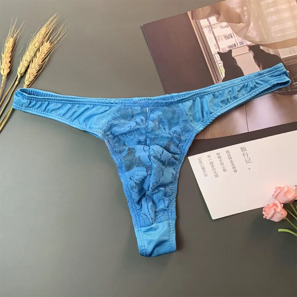 

Transparent Lace G-string Gay Man Sheer T-baxk Thong Male Sissy Cute Panties Men Sexy Pouch Briefs Gay Sexy Underwear Lingerie