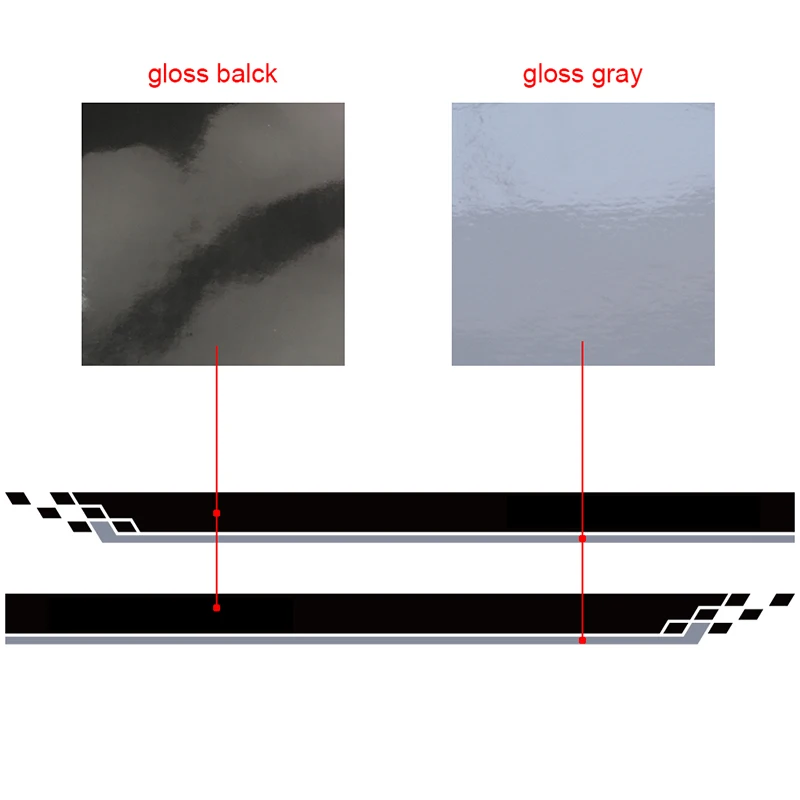 black and gray 2 шт гоночный стиль Боковая дверь полоса графическая виниловая Автомобильная наклейка для Ford ranger - Название цвета: black and gray