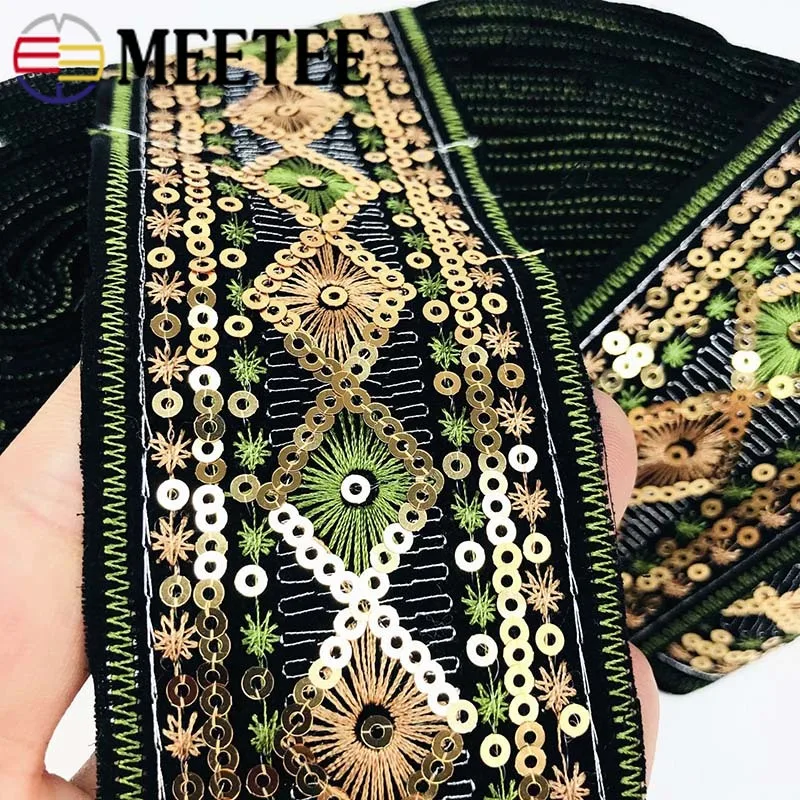 Meetee ретро вышитые кружевные ленты 3 метра жаккардовая тесьма одежда с ремешками