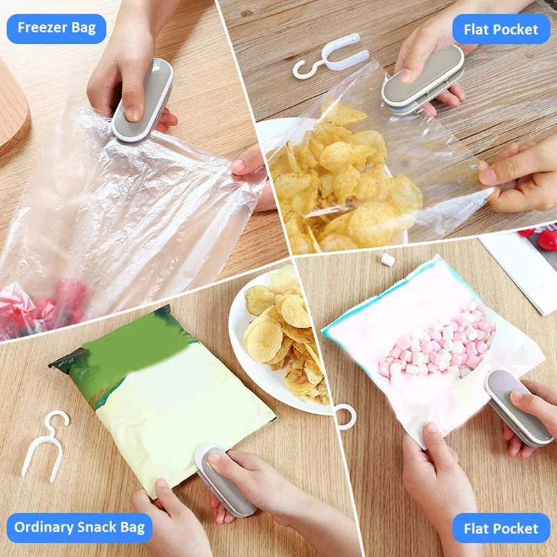 

Mini Bag Sealer, Heat Sealer, 2 in 1 Heat Sealer and Cutter Handheld Portable Bag Resealer (Battery Not Included)