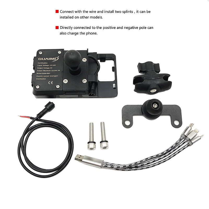 Мотоциклетное Зарядное устройство USB мобильный телефон держатель 4 0-6 3 дюйма