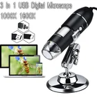 Цифровой микроскоп BGA LED USB микроскоп камера 3 в 1 1000X 1600x Mini Поддержка MAC Android Type-C для ремонта мобильных телефонов