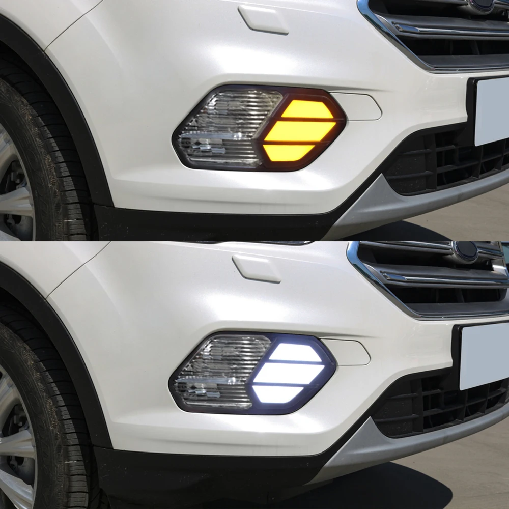 Автомобильная проблесковая 2 шт. для Ford Kuga Escape 2016 2017 2018 светодиодный DRL Дневной