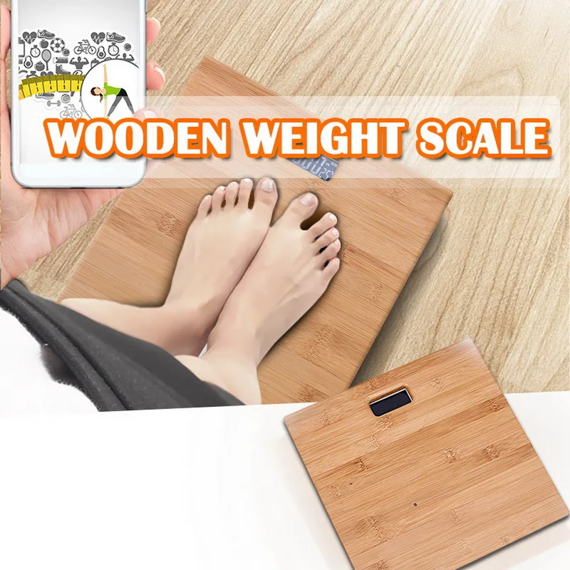  Body Weight Scale Electronic Wood Anti-skid Display Household Weighing Balance Health Care#2 | Дом и сад
