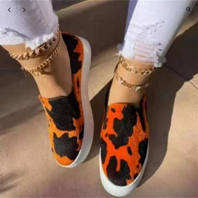 

2021 New Women's Fashion Suede Decor Flat Bottom One Foot Pedal Set Foot Casual Board Shoes Are Comfortable and Hot HL633