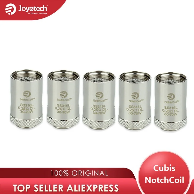 Оригинал Joyetech Cubis NotchCoil DL катушки 0.25ohm SS316L головка распылителя для Cuboid Mini/Cubis Pro ecig