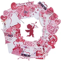 56pcs waterproof red happy valentines day sticker pack watercolor sweet love romantic sticker for laptop planner letter card