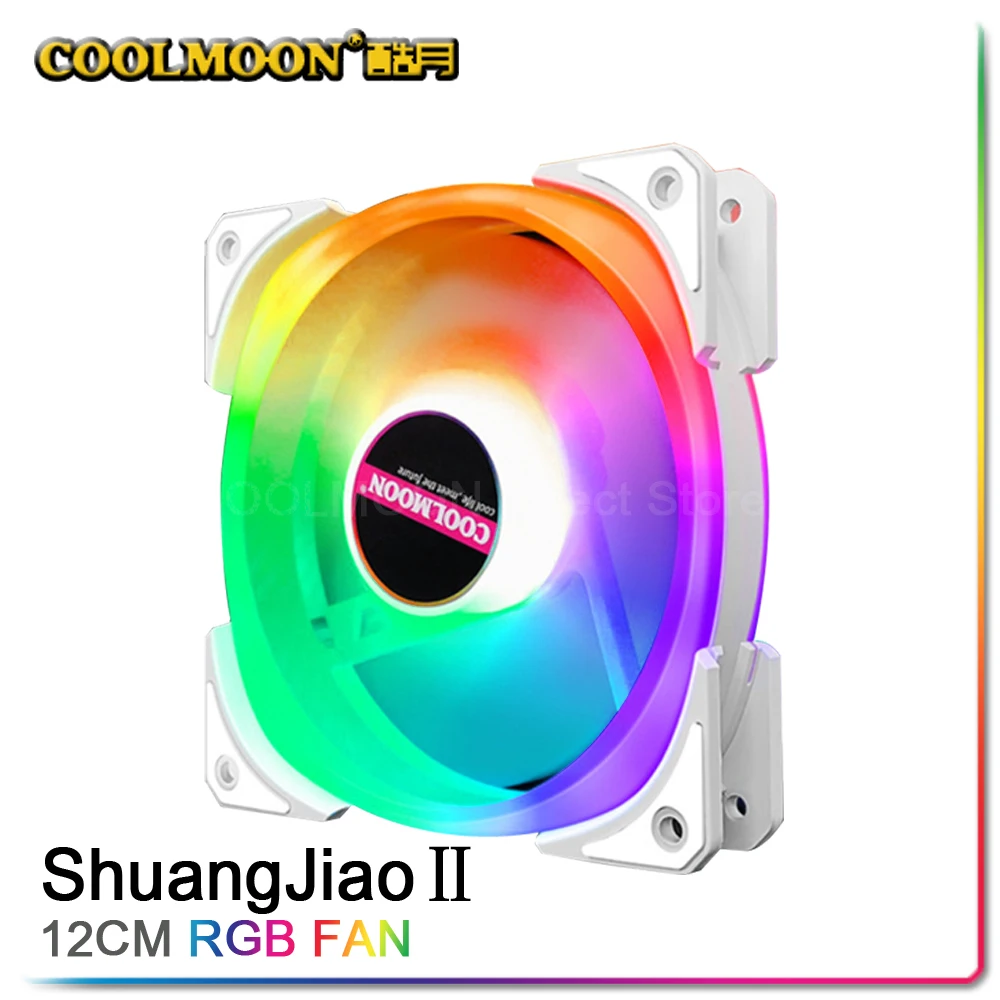 

COOLMOON Small 6PIN 120mm RGB One PC Fan Square Aperture 12CM 5V ARGB Chassis Quiet Case Fan Aura Sync SHUANG JIAO 2