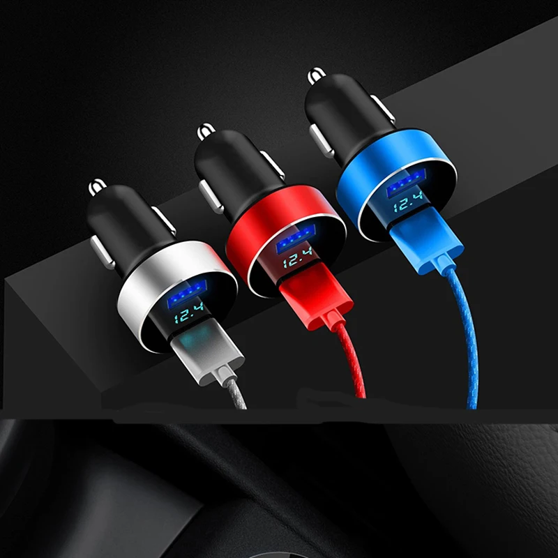 Автомобильное зарядное устройство с двумя портами USB 918 А светодиодный дисплей