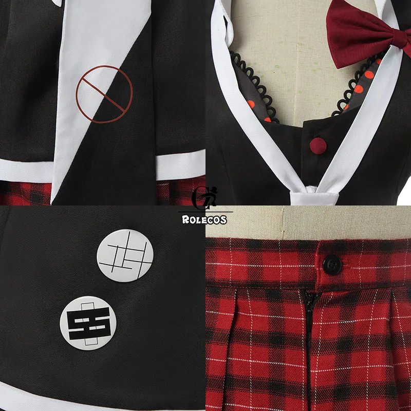 ROLECOS аниме Dangan Ronpa 2 Косплей Костюм джунко эношима женская школьная форма платье