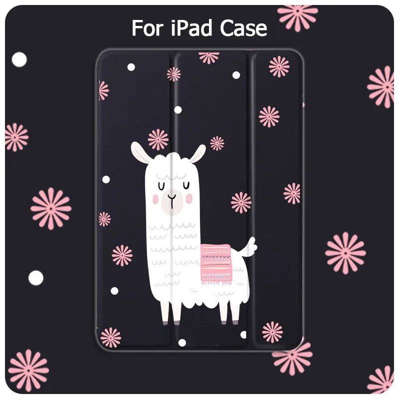 Милый Магнитный чехол книжка с альпакой для ipad Mini 5 4 3 2 1 Air 9 7 10 11 2019 дюймов Pro 12