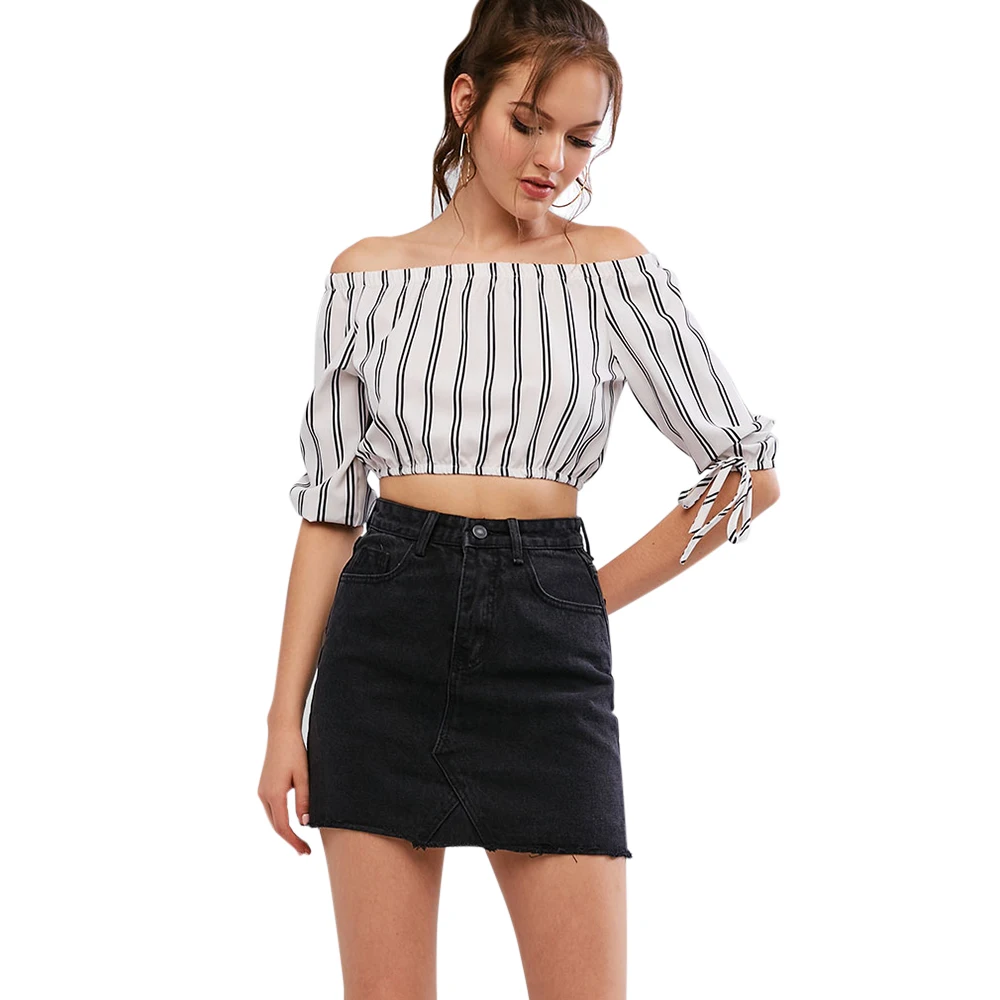 

ZAFUL Raw Hem Mini Pocket Denim Skirt For Women Raw Hem Fitted Tight Pocket Zipper Fly Short Jean Basic Casual Skirt