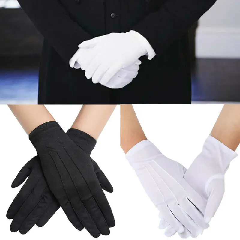 1 пара белые хлопковые Ювелирная перчатка увлажняющие перчатки для официанта |