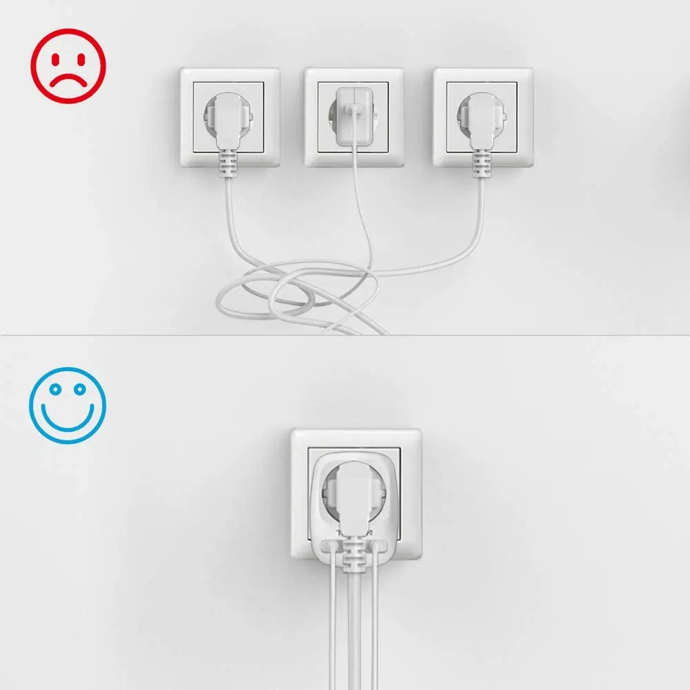 TESSAN USB Socket Adapter (4000W) with 2 Connections (2.4A) Double Plugs EU Wall Charger for IPhone IPad Iaptop | Электроника