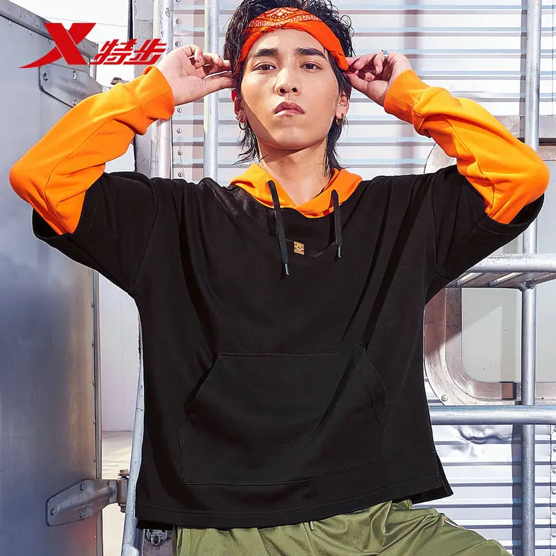 Xtep модный тренд мужские Разноцветные Лоскутные толстовки новая весенняя