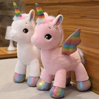 40 80cmmythical unicorn plush toys soft stuffed cartoon animal horse baby pillows pegasus dolls new year gifts for children kids