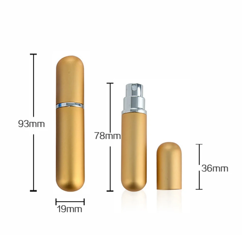 1PCS New 5ml Portable Perfume Bottle Mini Aluminum Spray Travel Container with Empty Atomizer Refillable Bottles | Красота и здоровье
