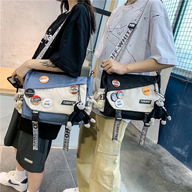 

2022 Japanese Style Crossbody Bag Unisex Nylon Cloth Shoulder Pouch Waterproof Men's Messenger Bags Fashion Designer Handbag