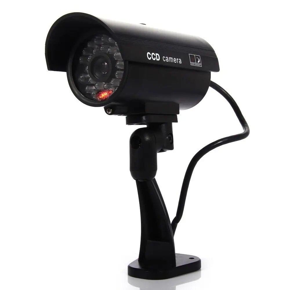 

Fake Dummy CCTV Security Camera LED Flashing Light Infrared Surveillance CAM