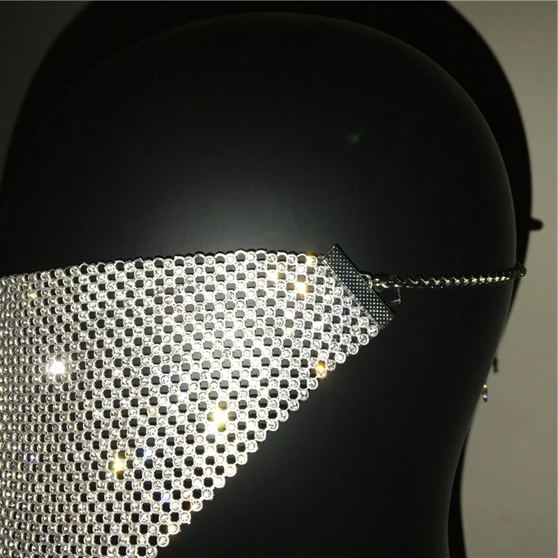 Блестки личности металла Блестящий Алмаз треугольник вуаль Женская мода стразы