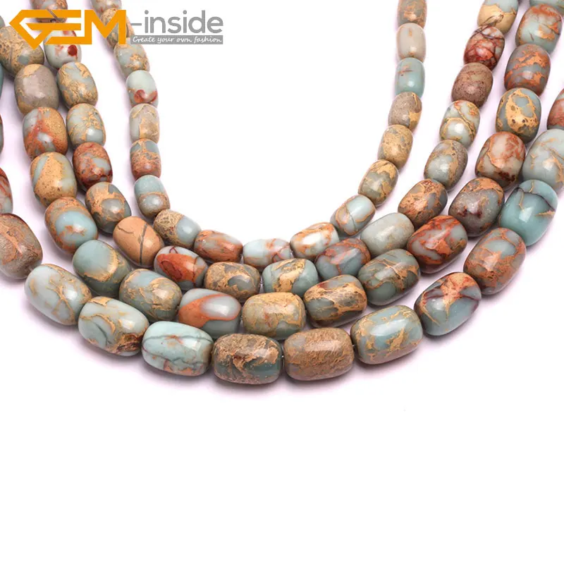Gem-inside Natural Tube Cylinder Columnar Column Multicolor Shoushan Jaspers Beads For DIY Jewelry Making 15inches | Украшения и
