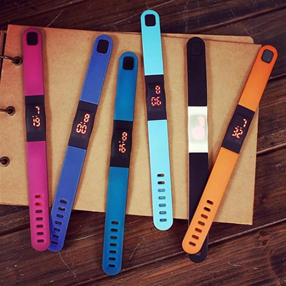 Часы наручные светодиодные простые спортивные модные электронные с кольцом для