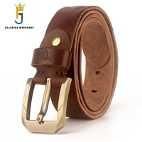 fajarina unique design casual style jeans belts 100 pure cow cowhide genuine leather skin belt for men jean n17fj782