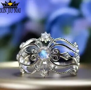 Женское кольцо из нержавеющей стали с опалом элегантное и уникальное ажурное