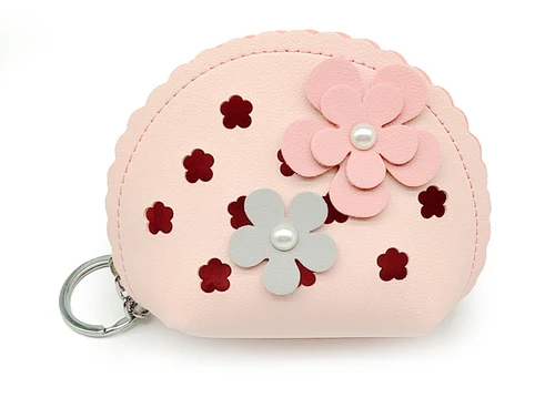 pink Цветы женские кошельки для девушек наушники для хранения банковских карт детская сумочка для девочек брелок для ключей милая маленькая сумка Кошельки для монет Porte Monnaie Femme - Цвет: pink